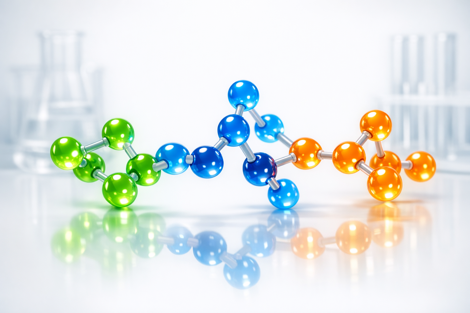 3D molecular rendering of Retatrutide triple agonist peptide structure